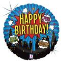 Loftus International 18 in. Superhero Birthday Holographic Balloon B3-6558
